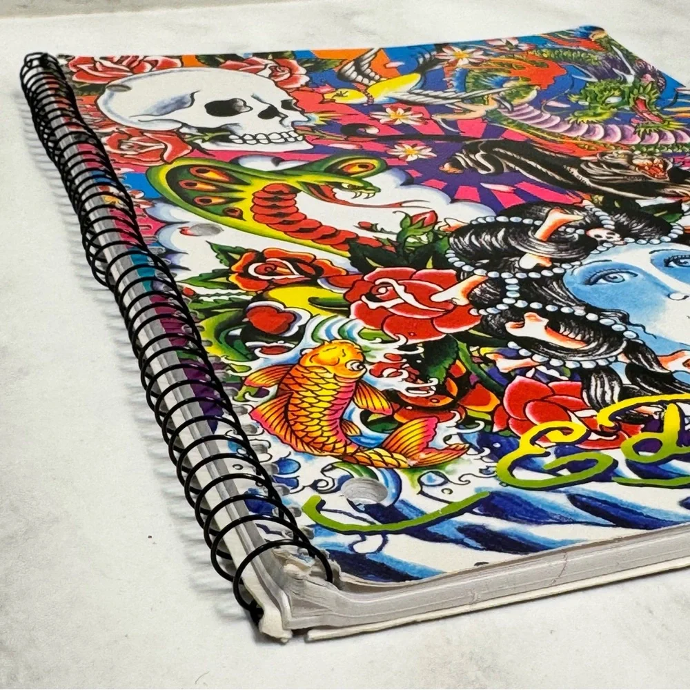 Vintage Lisa Frank x Ed Hardy Tattoo Art Spiral Notebook